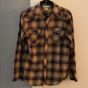 Wrangler Large pearl snap flannel shirt